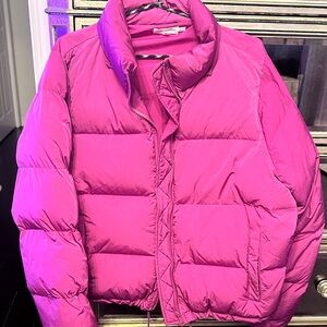 Good American Fuchsia Puffer Jacket